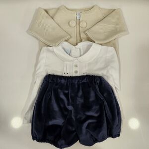 Navy and Cream Baby Outfit Set granlei 3m